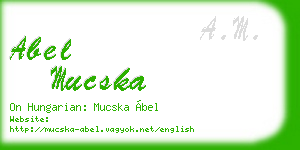 abel mucska business card